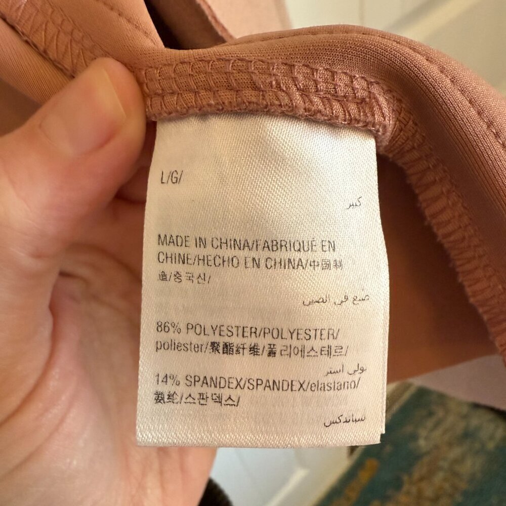 FAUX SUEDE dusty rose pink long open front blazer women's L - Picture 4 of 9